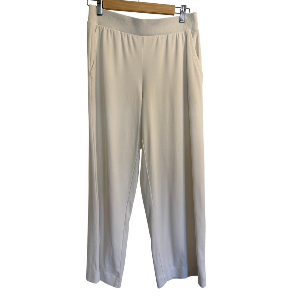 Haven Well Within White Knit Lounge Pants Small Wide Leg Travel Cotton